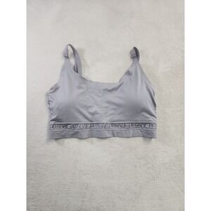 Lucky Brand XL Gray Sports Bra With Adjustable Straps No Wire Lightly Padded